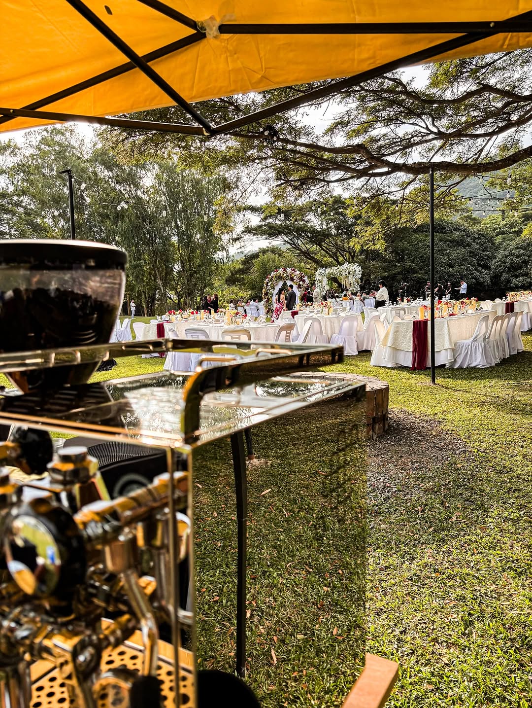 Intimate ceremony setup at the lakefront